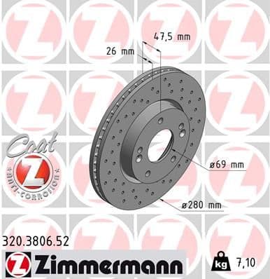 Disc frana ZIMMERMANN SPORT Z 320.3806.52