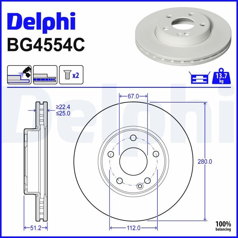 Disc frana DELPHI BG4554C