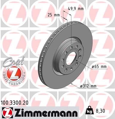 Disc frana ZIMMERMANN COAT Z 100.3300.20