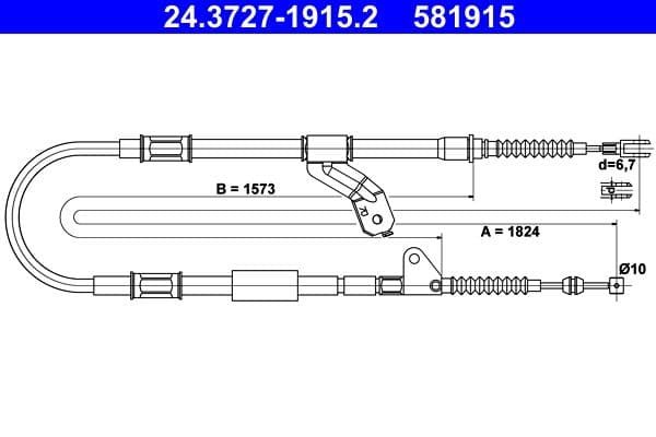 Cablu, frana de parcare ATE 24.3727-1915.2