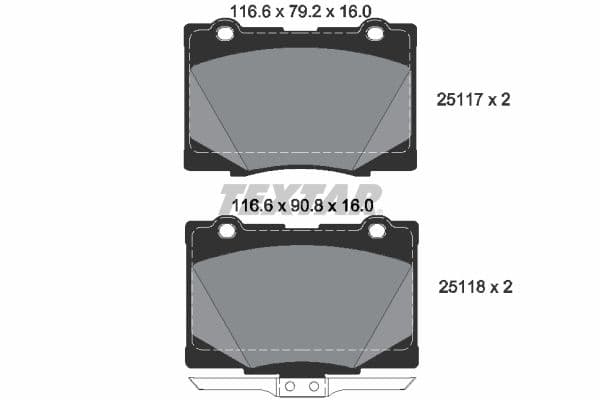 set placute frana,frana disc TEXTAR 2511701