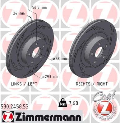 Disc frana ZIMMERMANN BLACK Z 530.2458.53