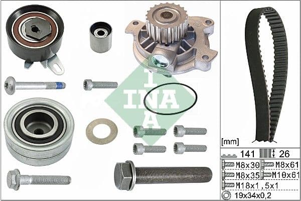 Set pompa apa + curea dintata Schaeffler INA 530 0482 30