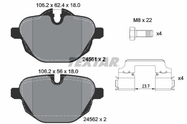 set placute frana,frana disc TEXTAR 2456101