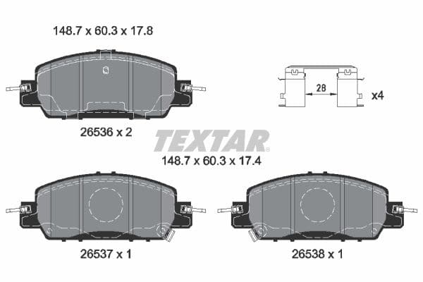 set placute frana,frana disc TEXTAR Q+ 2653601