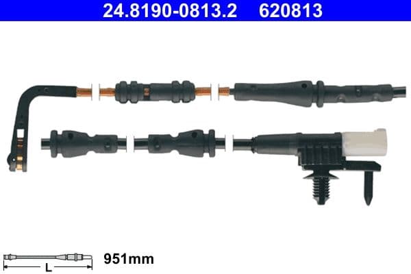 senzor de avertizare,uzura placute de frana ATE 24.8190-0813.2
