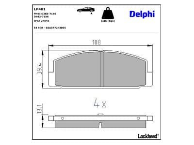 set placute frana,frana disc DELPHI LP401