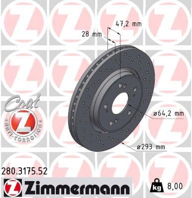 Disc frana ZIMMERMANN SPORT Z 280.3175.52