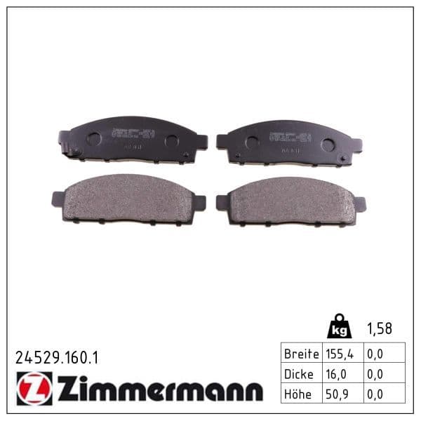 set placute frana,frana disc ZIMMERMANN 24529.160.1
