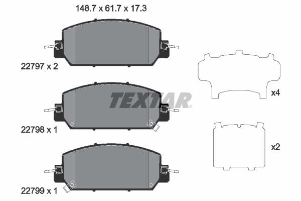 set placute frana,frana disc TEXTAR 2279701