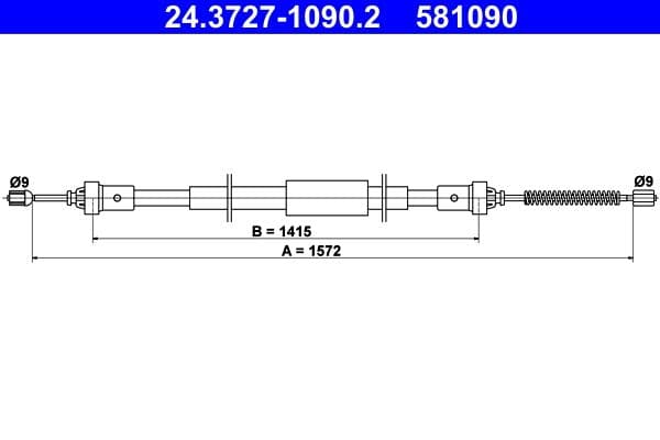 Cablu, frana de parcare ATE 24.3727-1090.2