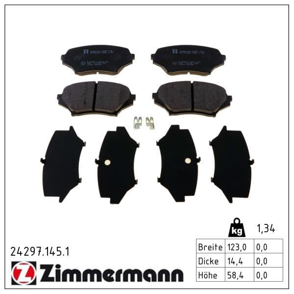set placute frana,frana disc ZIMMERMANN 24297.145.1