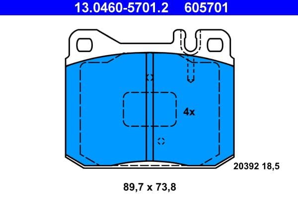 set placute frana,frana disc ATE 13.0460-5701.2