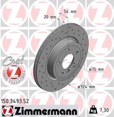 Disc frana ZIMMERMANN 150.3493.52