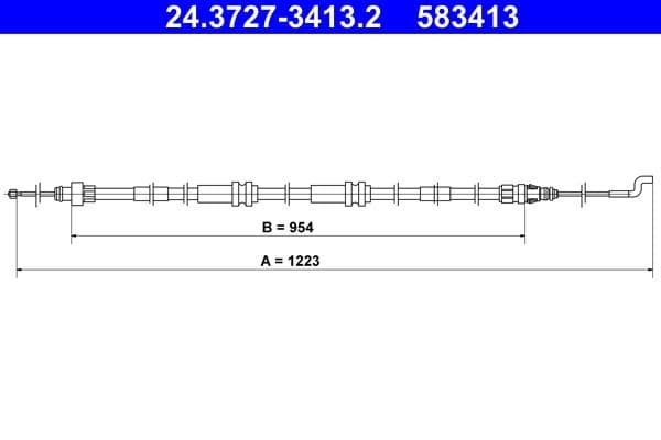 Cablu, frana de parcare ATE 24.3727-3413.2
