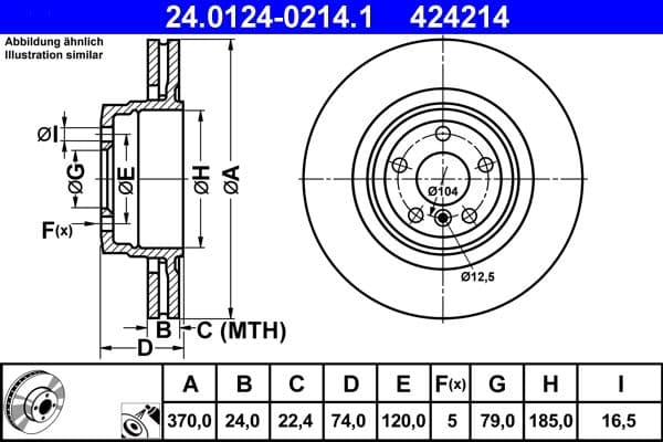 Disc frana ATE 24.0124-0214.1