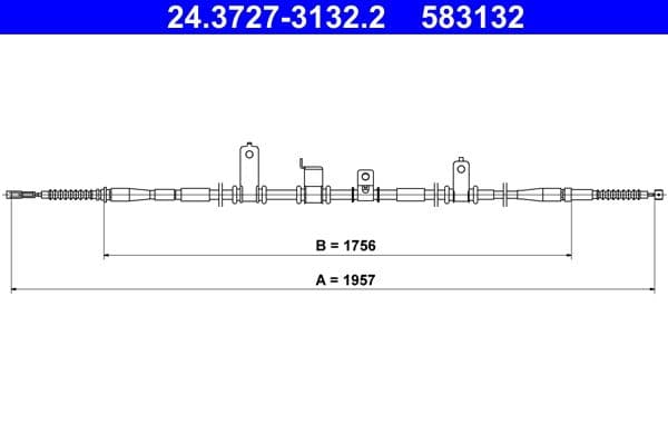 Cablu, frana de parcare ATE 24.3727-3132.2
