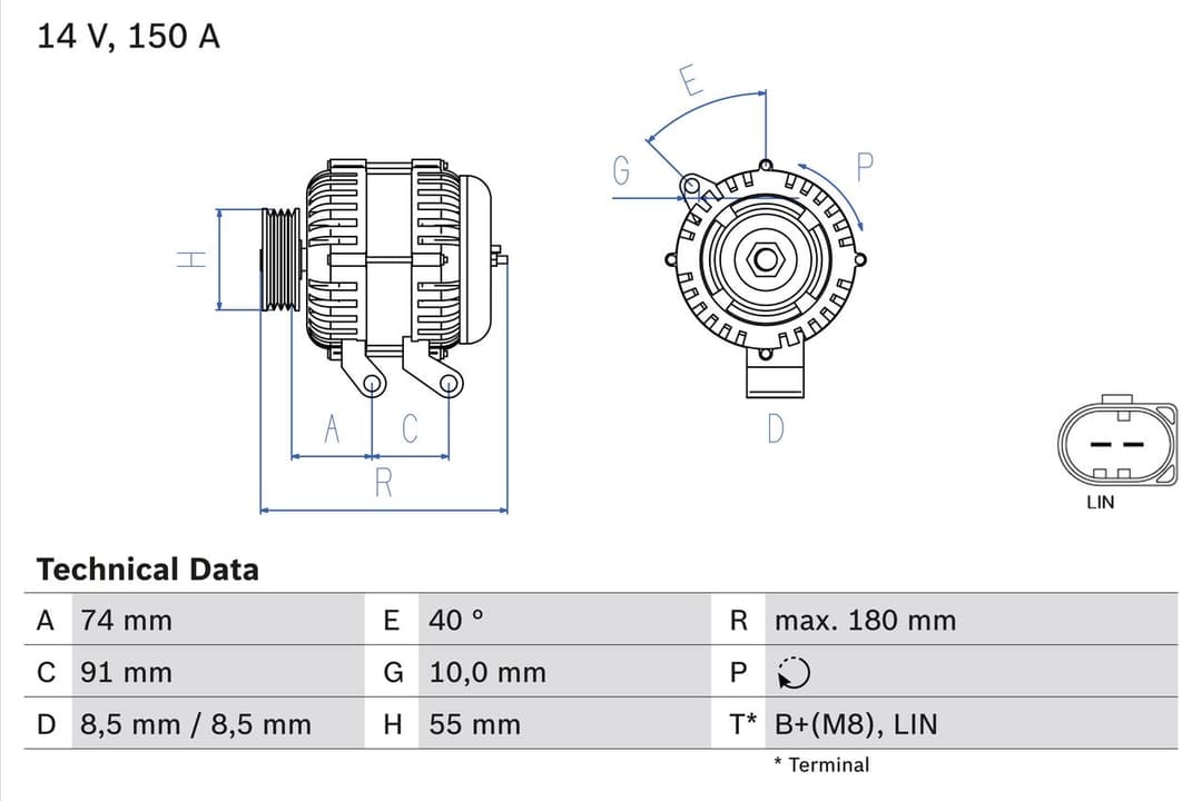 Generator / Alternator BOSCH 0 986 080 810
