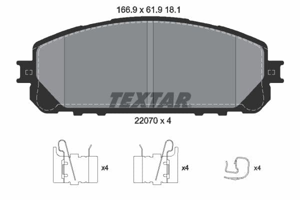 set placute frana,frana disc TEXTAR Q+ 2207001