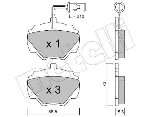 set placute frana,frana disc METELLI 22-0353-1