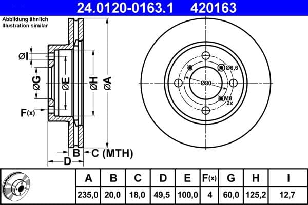 Disc frana ATE 24.0120-0163.1
