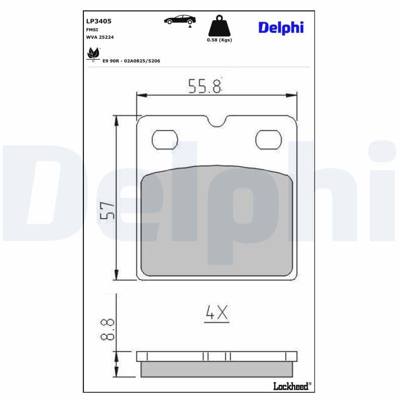 set placute frana,frana disc DELPHI LP3405