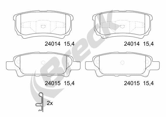 set placute frana,frana disc BRECK 24014 00 702 10