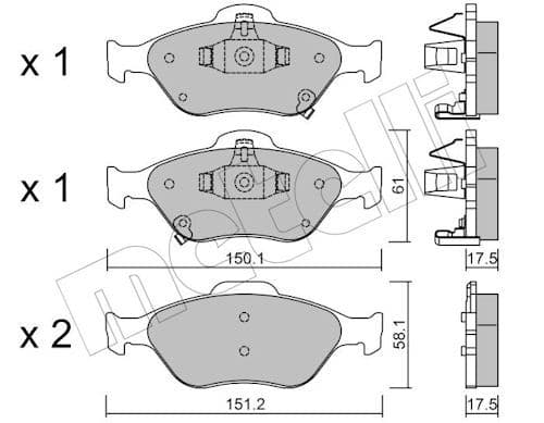 set placute frana,frana disc METELLI 22-0316-1