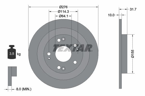 Disc frana TEXTAR PRO 92252603