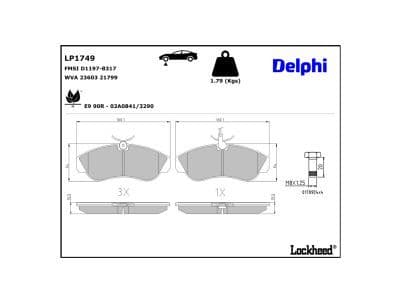 set placute frana,frana disc DELPHI LP1749