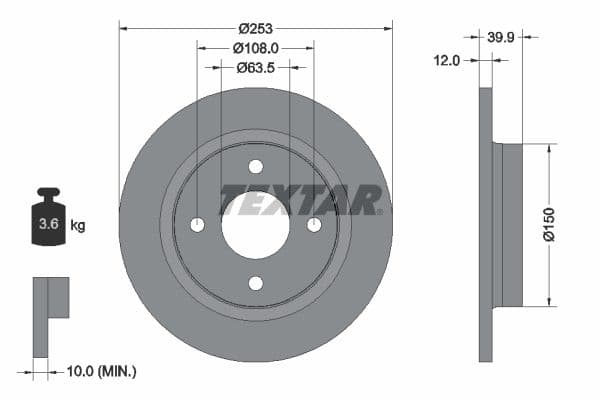 Disc frana TEXTAR PRO 92292803