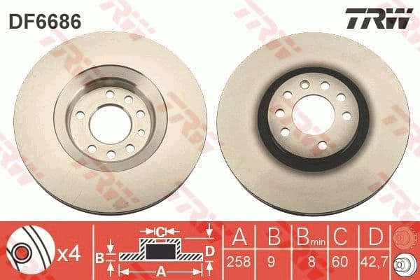 Disc frana TRW DF6686