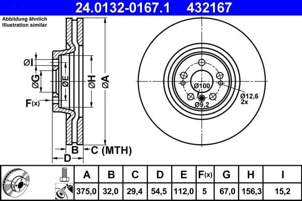 Disc frana ATE 24.0132-0167.1