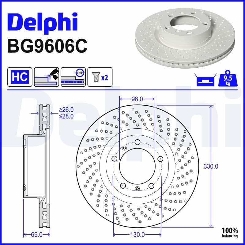 Disc frana DELPHI BG9606C