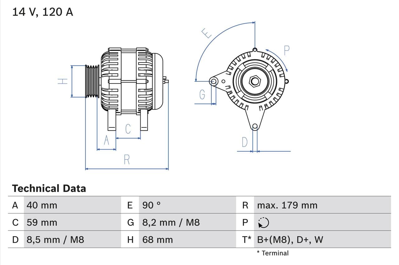 Generator / Alternator BOSCH 0 986 040 360
