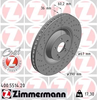 Disc frana ZIMMERMANN COAT Z 400.5514.20