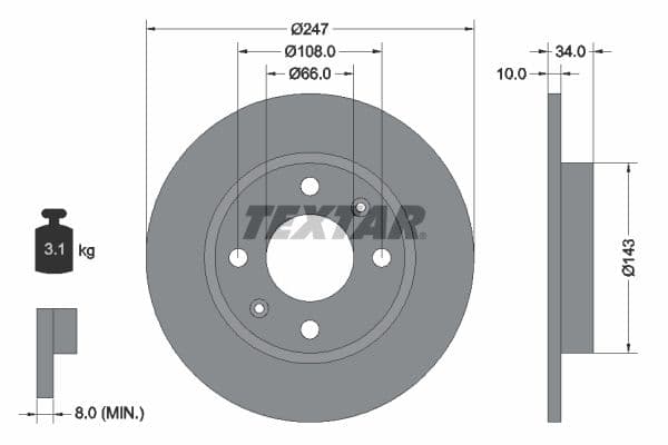 Disc frana TEXTAR PRO 92029803