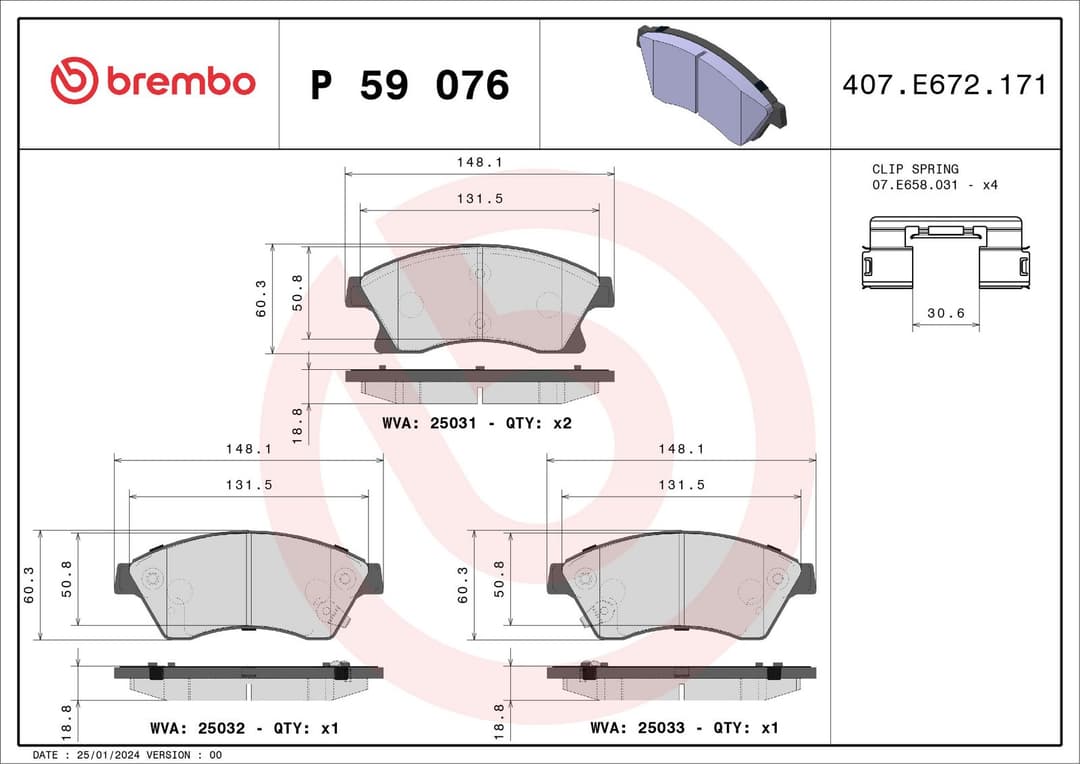 set placute frana,frana disc BREMBO PRIME LINE P 59 076