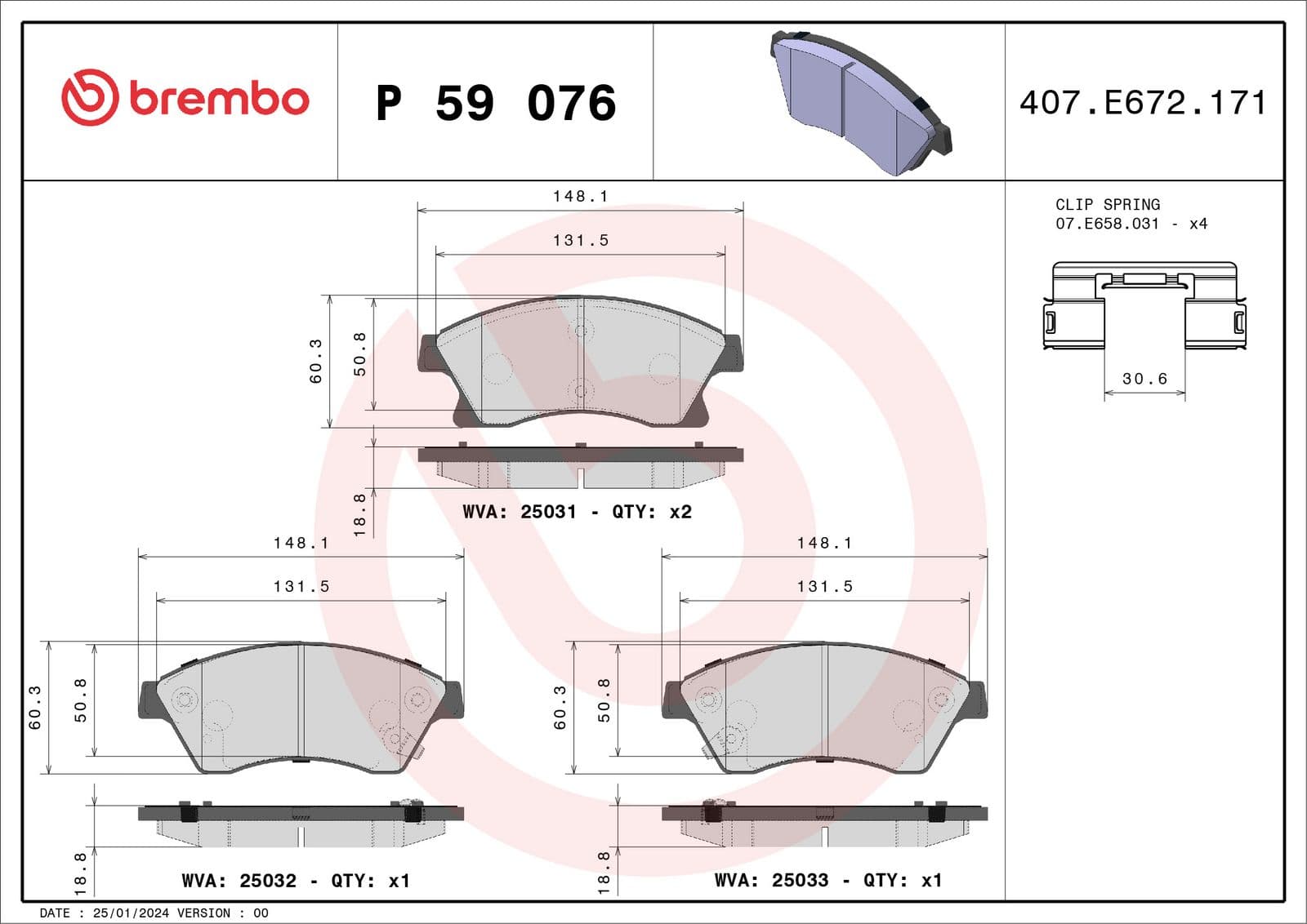 set placute frana,frana disc BREMBO PRIME LINE P 59 076