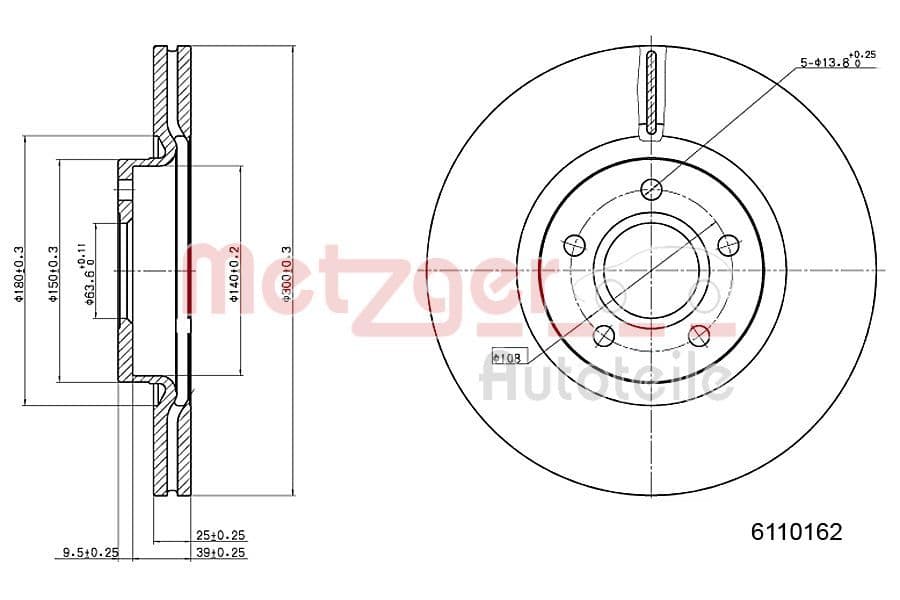 Disc frana METZGER 6110162