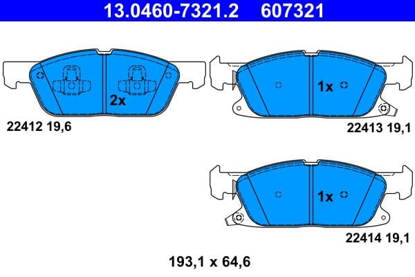 set placute frana,frana disc ATE 13.0460-7321.2