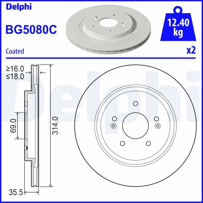 Disc frana DELPHI BG5080C