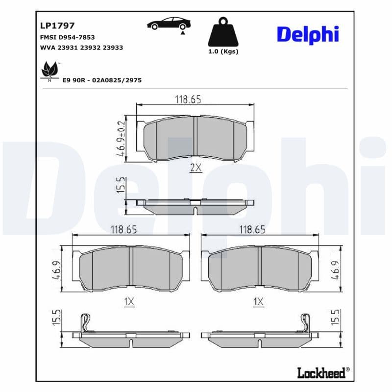 set placute frana,frana disc DELPHI LP1797