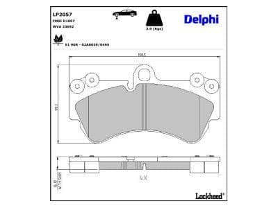 set placute frana,frana disc DELPHI LP2057