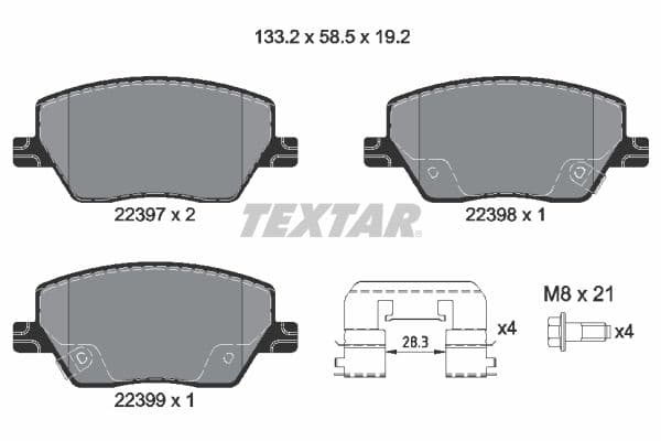 set placute frana,frana disc TEXTAR Q+ 2239701