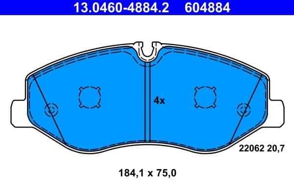 set placute frana,frana disc ATE 13.0460-4884.2