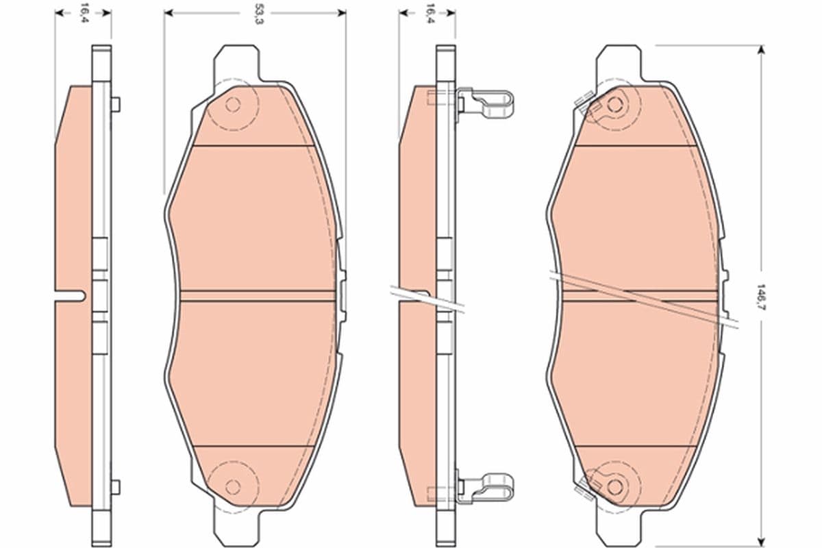 set placute frana,frana disc TRW GDB3427