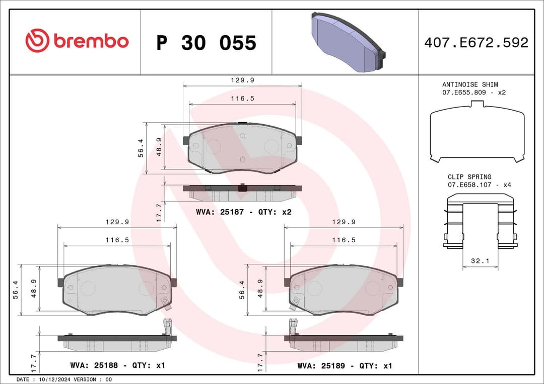 set placute frana,frana disc BREMBO PRIME LINE P 30 055