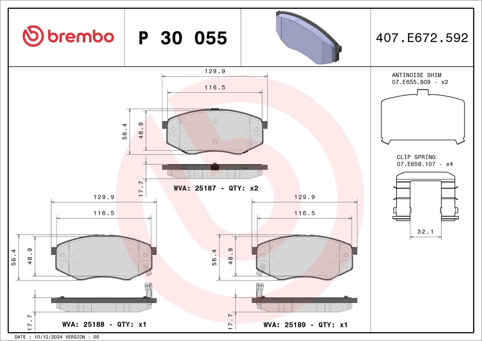 set placute frana,frana disc BREMBO PRIME LINE P 30 055