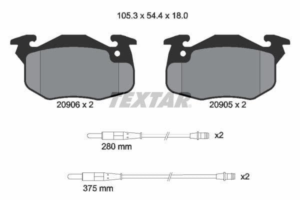 set placute frana,frana disc TEXTAR 2090604